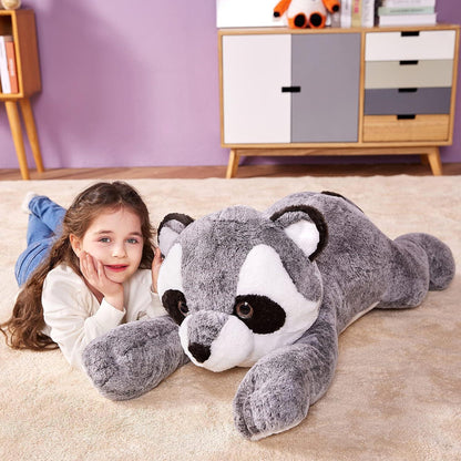 Riesiger Waschbär Kuscheltier 78cm - Flauschiges Plüschtier Geschenk