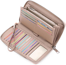 Groß Damen Geldbörse Leder RFID Blockierung Reißverschluss Clutch