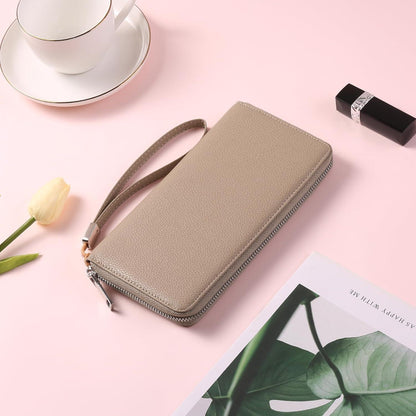 Damen Geldbörse groß mit RFID aus Leder ad-khaki