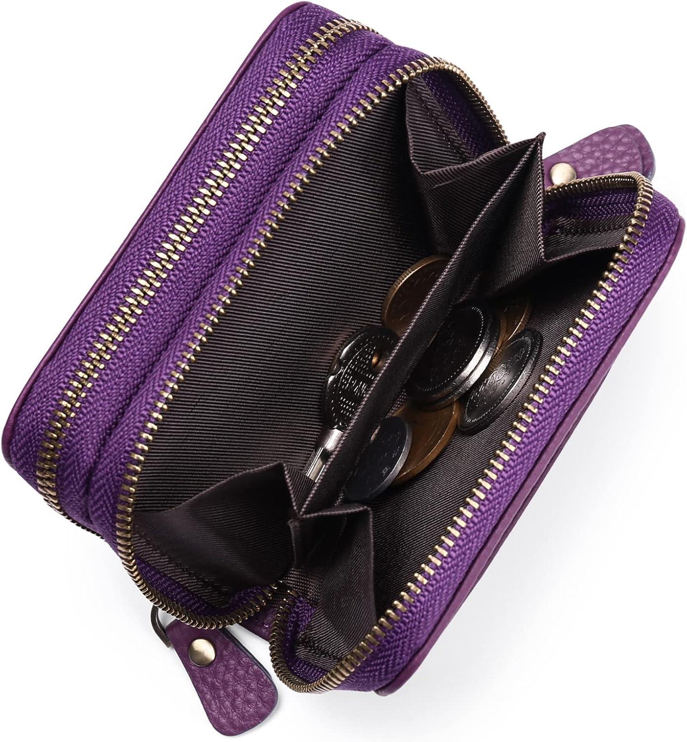 Damen Geldbörse aus Echtem Leder RFID-Schutz VT B02-violett