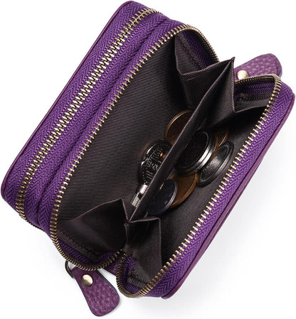Damen Geldbörse aus Echtem Leder RFID-Schutz VT B02-violett