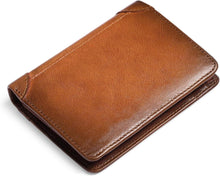 Herren Geldbörse Leder RFID Schutz Brieftasche Braun