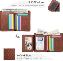 Herren Geldbörse RFID Schutz Leder Slim Wallet Braun