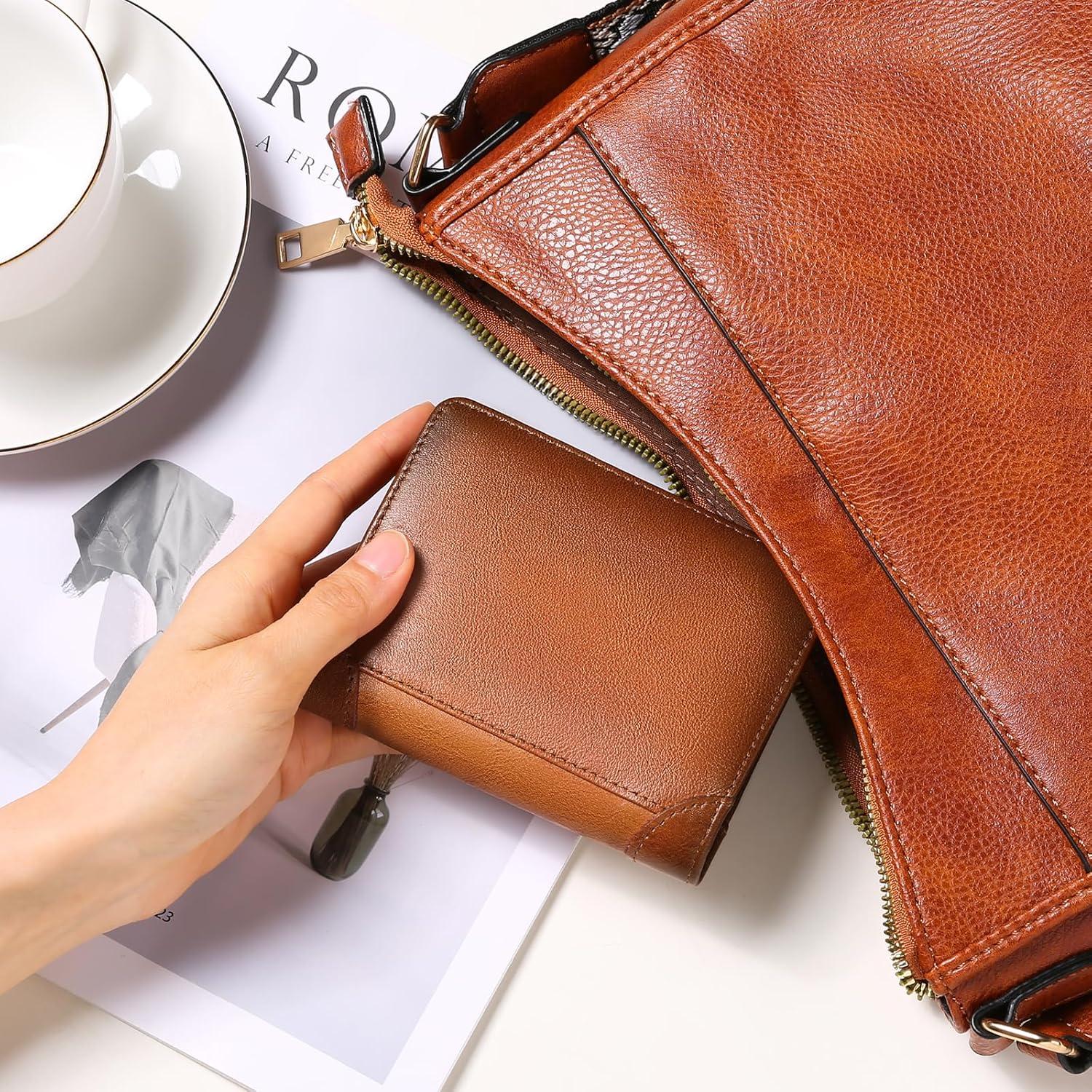 Herren Geldbörse RFID Schutz Leder Slim Wallet Portemonnaie braun