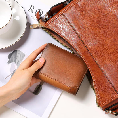 Herren Geldbörse RFID Schutz Leder Slim Wallet Portemonnaie braun