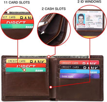 Herren Geldbörse RFID Schutz Echtleder Brieftasche 11