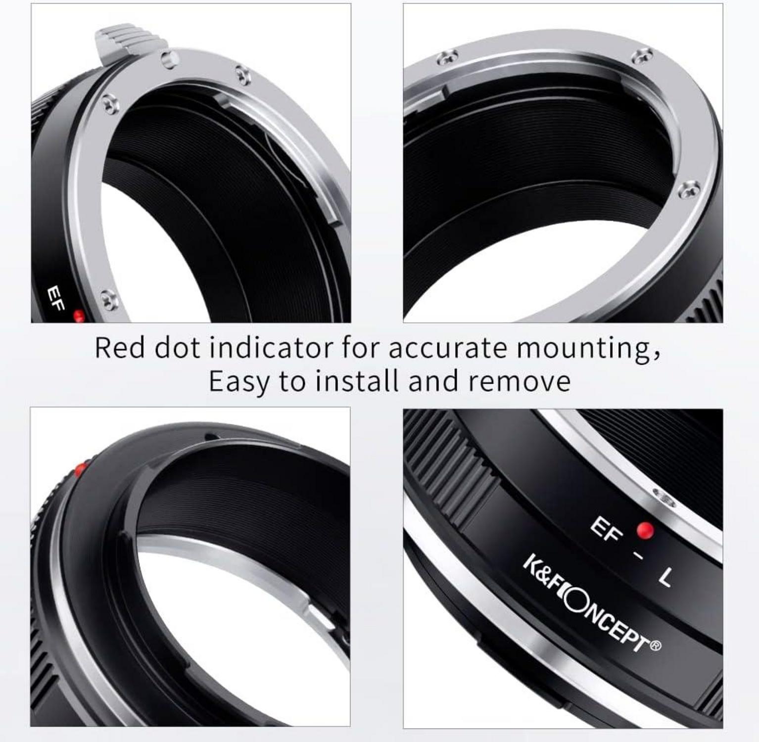 Objektivadapter Canon EF/EF-S auf L-Mount-Kamera. Manueller