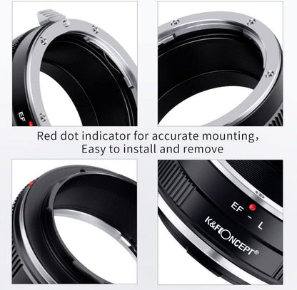 Objektivadapter Canon EF/EF-S auf L-Mount-Kamera. Manueller