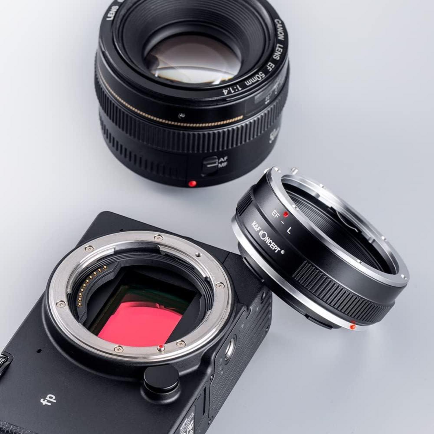 Objektivadapter Canon EF/EF-S auf L-Mount-Kamera. Manueller