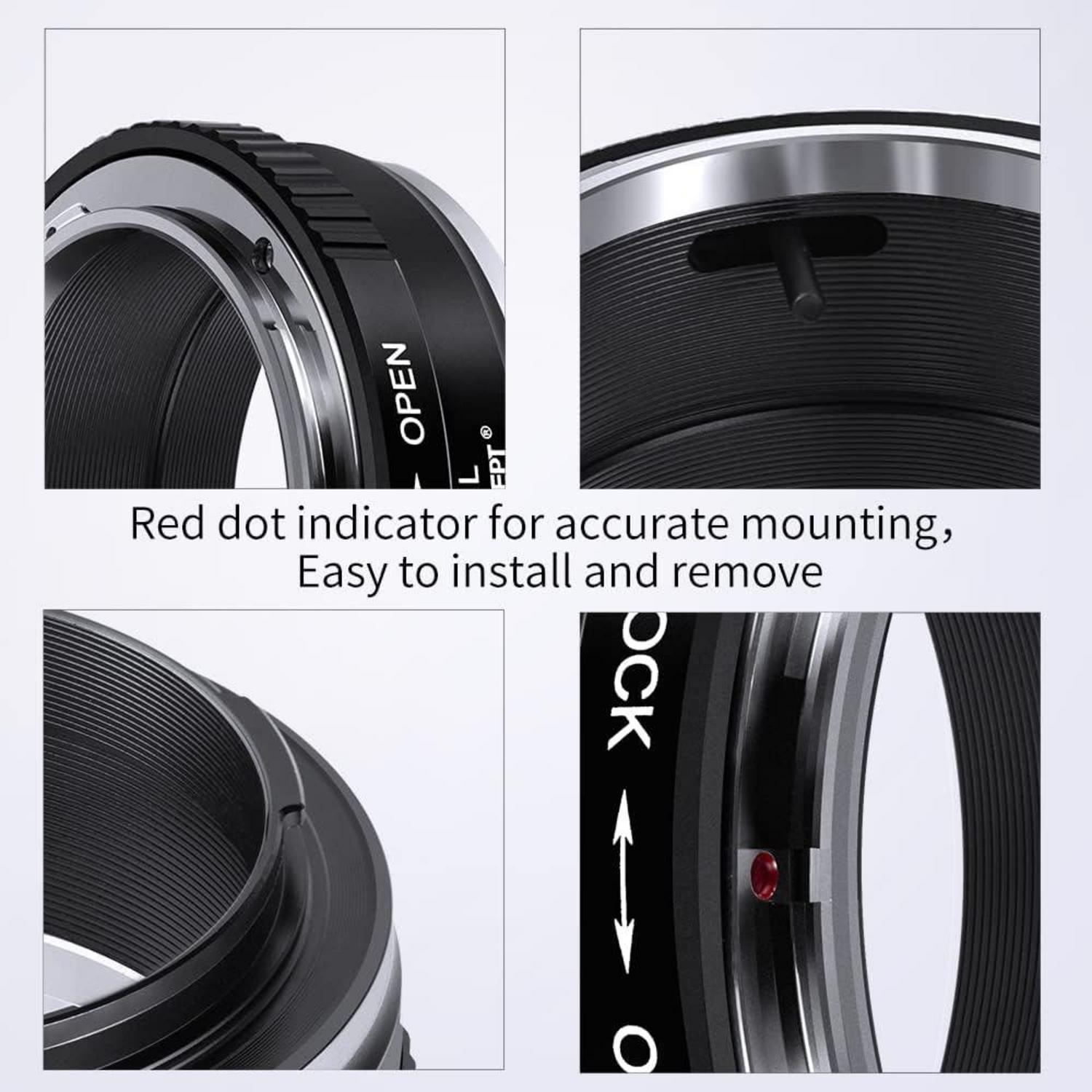 K&F Concept FD-L Objektivadapter für Canon FD FL auf L Mount Kamera