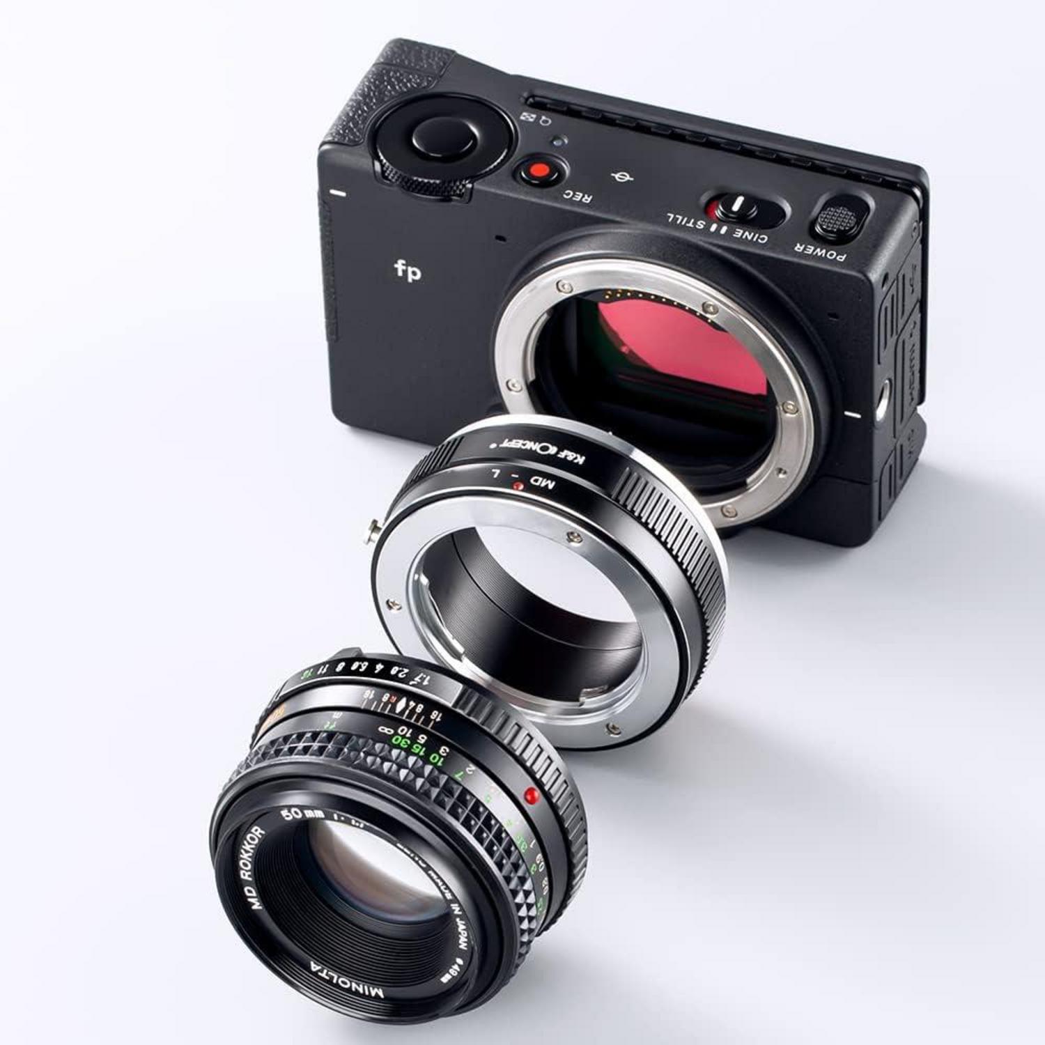 Objektivadapter Minolta MD auf L-Mount für manuellen Fokus