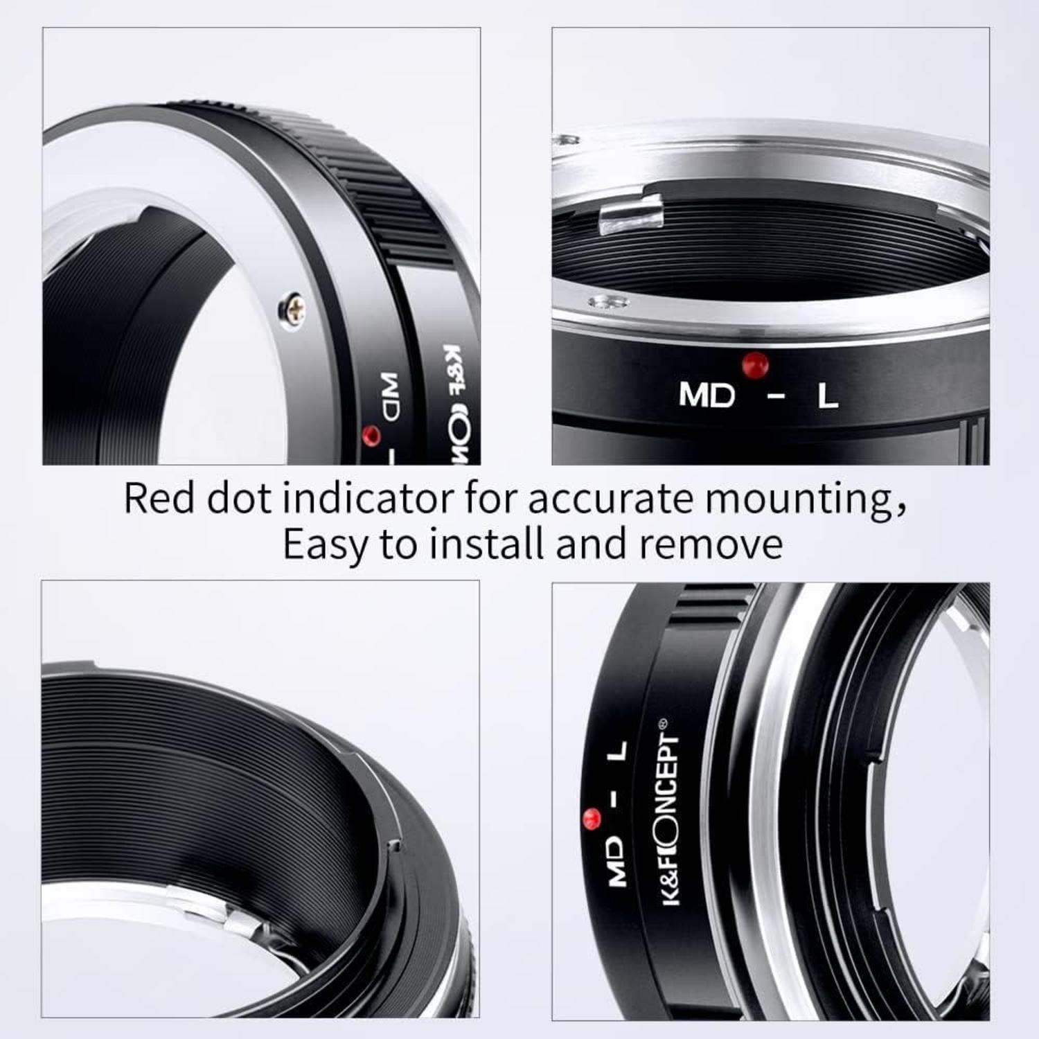 Objektivadapter Minolta MD-L für L-Mount Kamera Kompatibel mit Rokkor SR/MD/MC