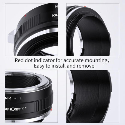 K&F Concept Objektivadapter Nikon F auf L-Mount Kameras - Manueller Fokus