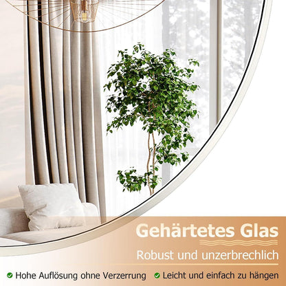 Runder Wandspiegel 70cm Metall Silber – Modern & Elegant