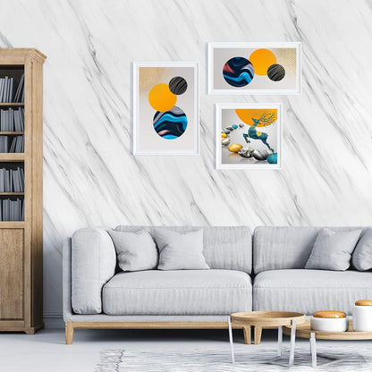 Selbstklebende Marmor-Effekt Tapete Weiß Glanz Vinyl 40x300cm