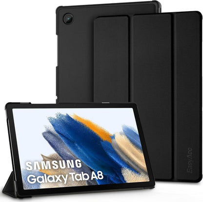 Schwarze Ultradünne PU Leder Schutzhülle für Samsung Galaxy Tab A8