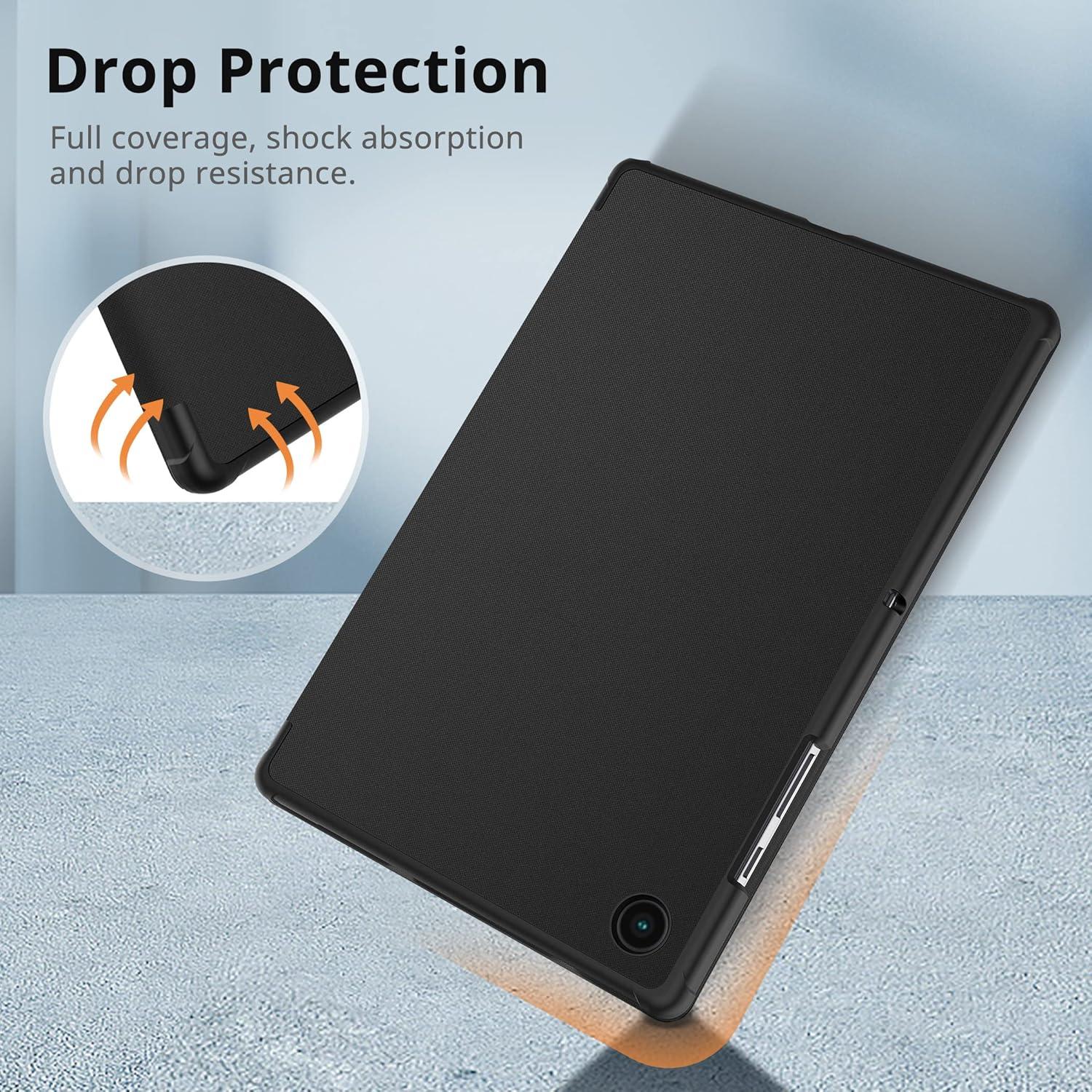 Samsung Galaxy Tab A8 2022/2021 Schutzhülle Schwarz Standfunktion PU Leder