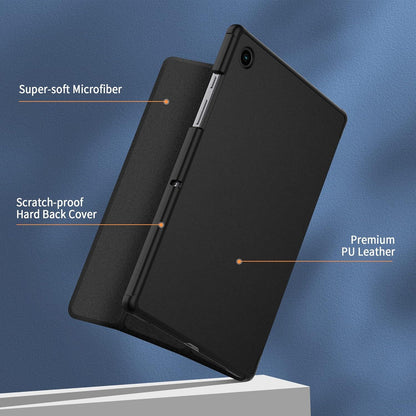 Samsung Galaxy Tab A8 2022/2021 Schutzhülle Schwarz Standfunktion PU Leder