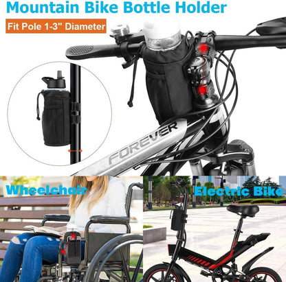 Fahrrad Flaschenhalter 24oz Getränkehalter Netztasche Schwarz 2er Pack