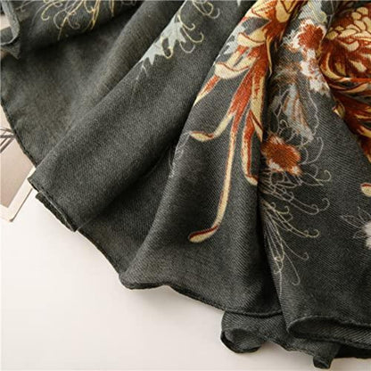 Damen Schal Oversize mit Fransen 180x90 cm Bunt