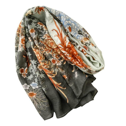 Damen Schal Oversize mit Fransen 180x90 cm Bunt