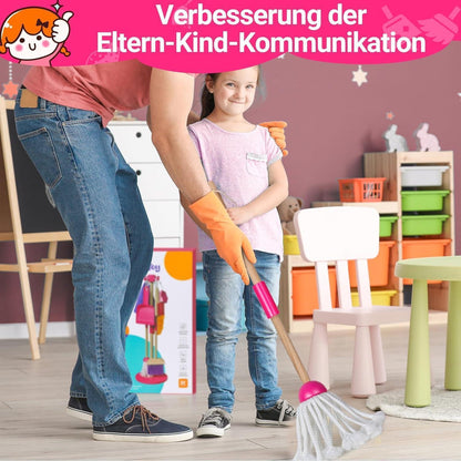 Kinder Putzset Besen Set 8-teilig Reinigungs Spielzeug
