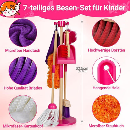 Kinder Putzset Besen Set 8-teilig Reinigungs Spielzeug