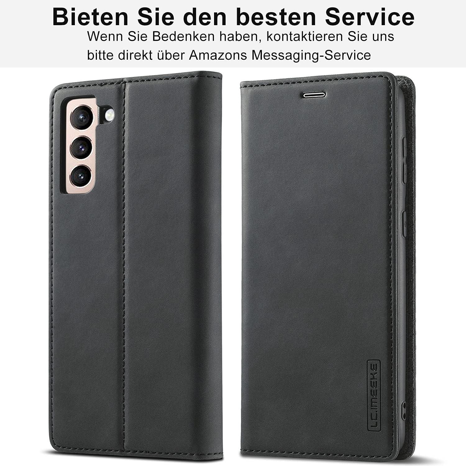 Samsung Galaxy S21 Hülle Leder Flip Wallet Schutzhülle mit Ständer