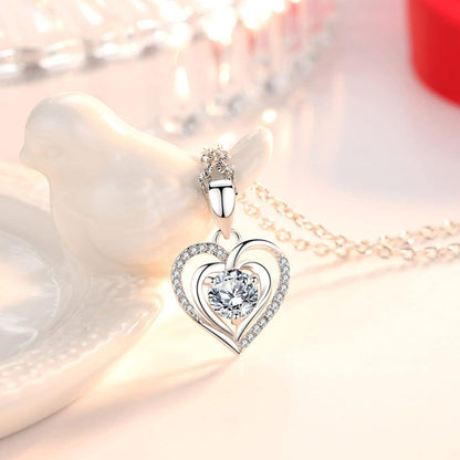 Ewige Rose Geschenkbox mit Halskette und Ohrringe, 925 Silber