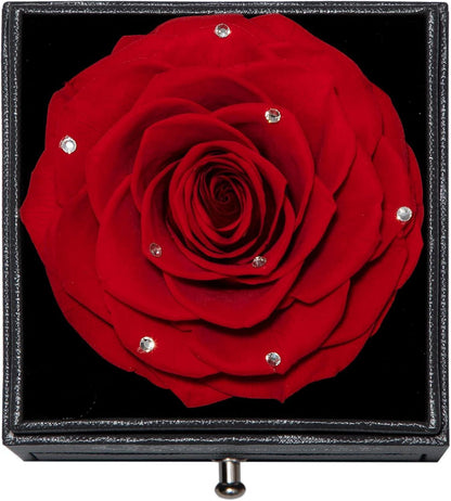 Ewige Rote Rose Geschenkset mit Halskette und Ohrringen, Valentinstag, Muttertag, Weihnachten