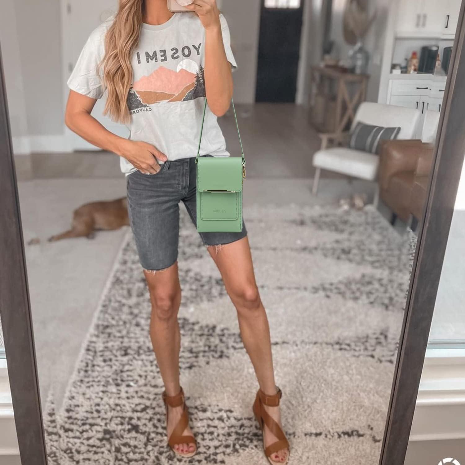 Kleine Damen Umhängetasche RFID Crossbody Schultergurte Handytasche