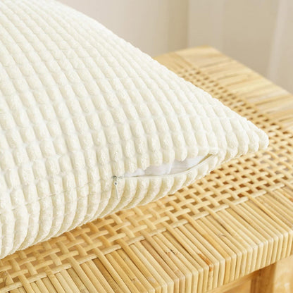 Kordsamt Kissenbezug Granulat Deko Kissenbezug 40x40cm 2er Set Beige