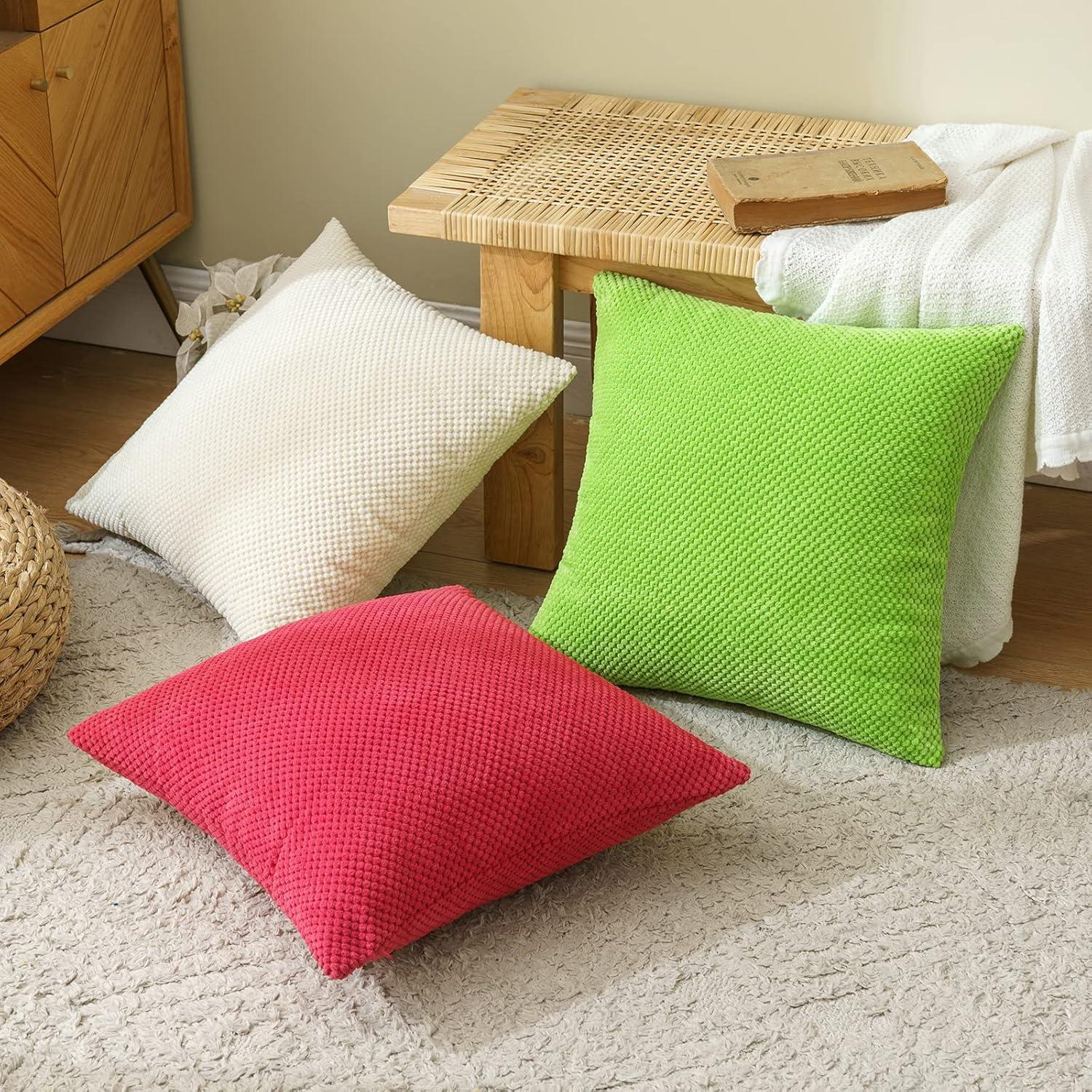Kordsamt Kissenbezug Überwurf 40x40 cm 2er Set Beige