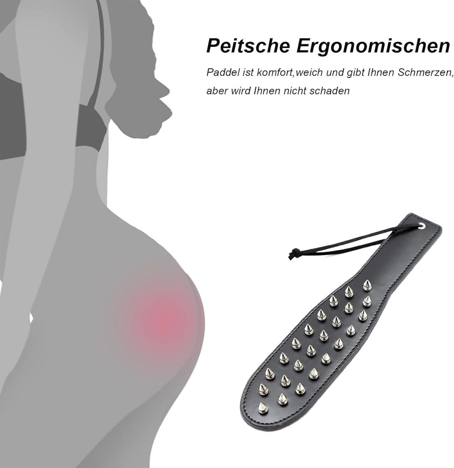 SM Paddel mit Stacheln und Nieten Spanking Peitsche BDSM Sexspielzeug