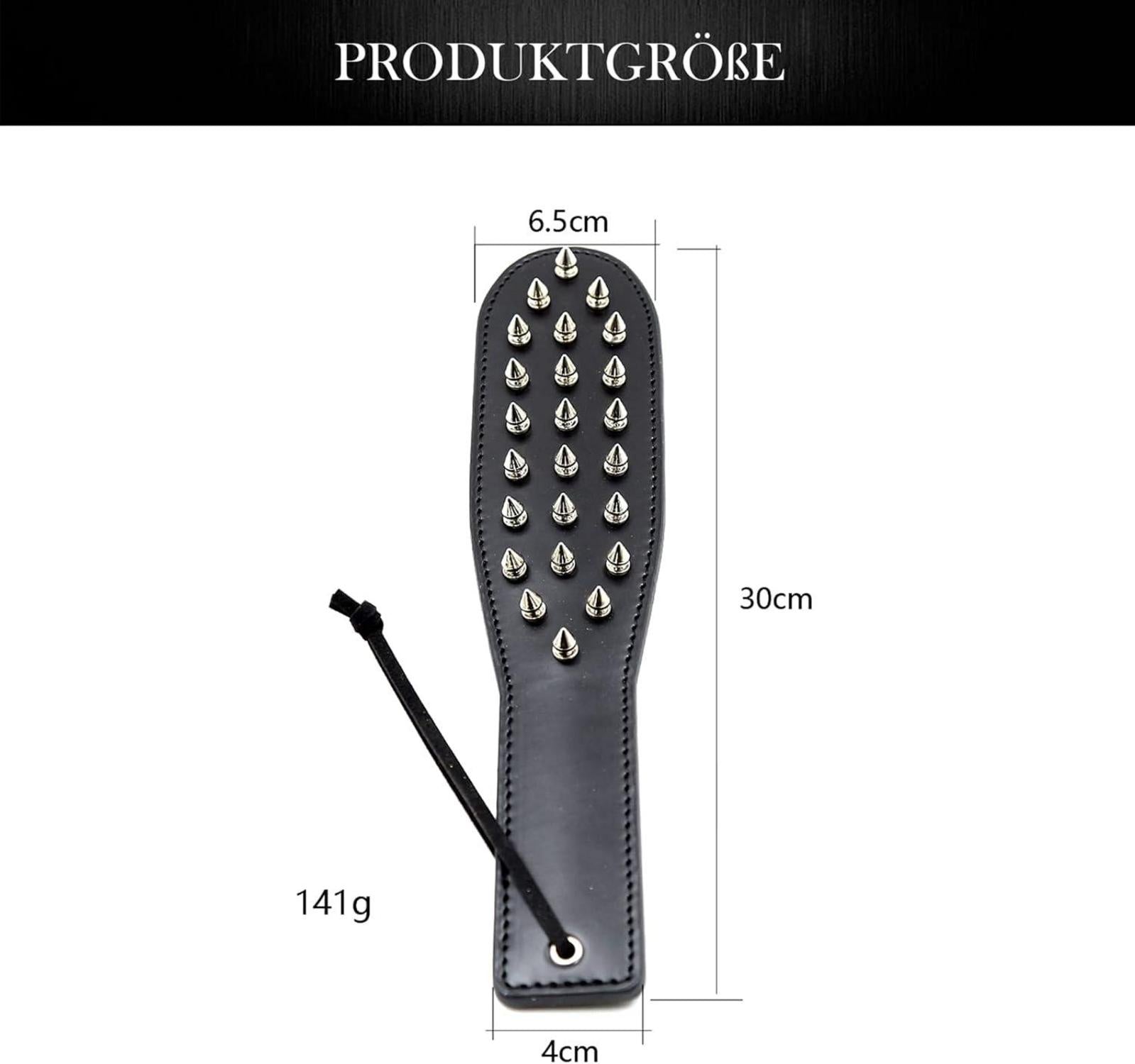SM Paddel mit Stacheln und Nieten, BDSM Peitsche aus Leder