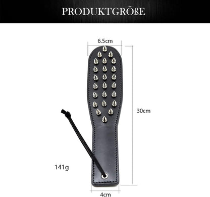 SM Paddel mit Stacheln und Nieten, BDSM Peitsche aus Leder