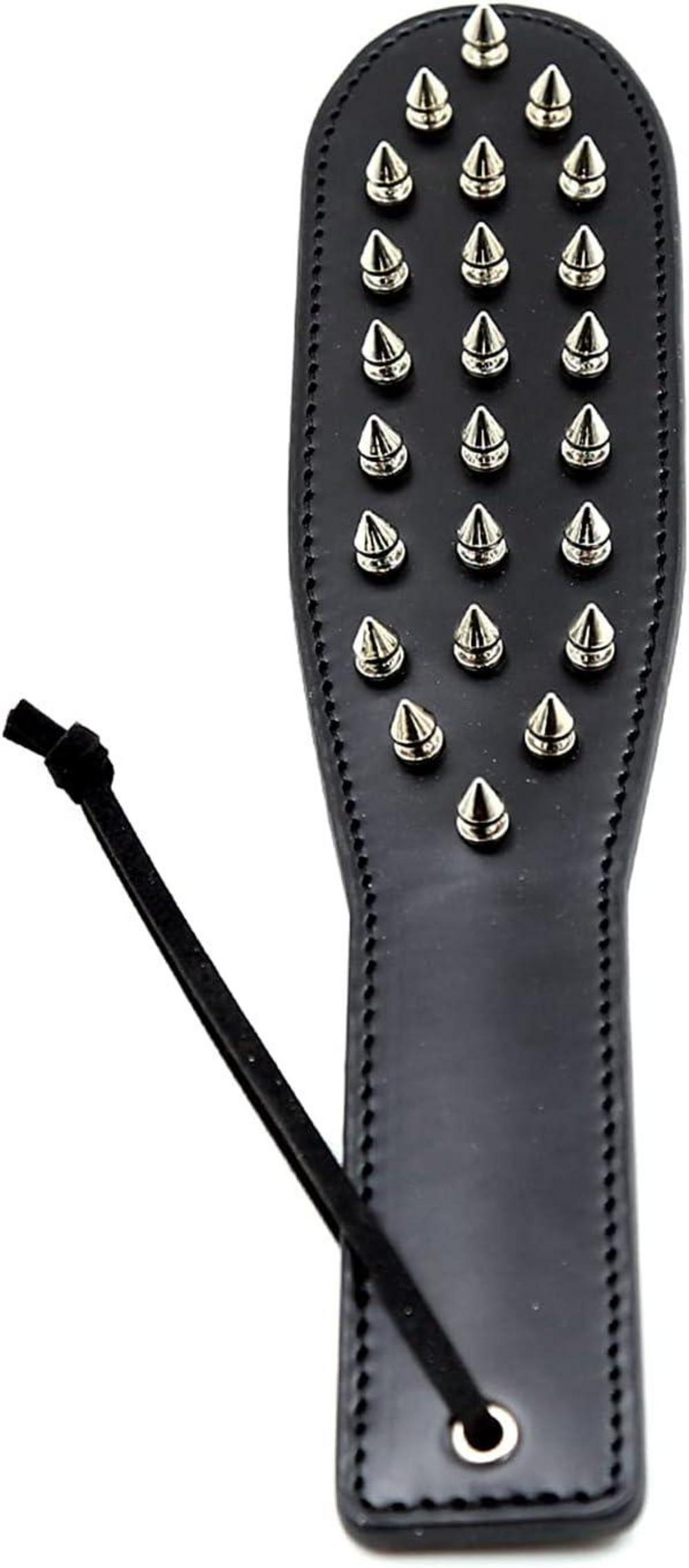 SM Paddel mit Stacheln und Nieten, BDSM Peitsche aus Leder