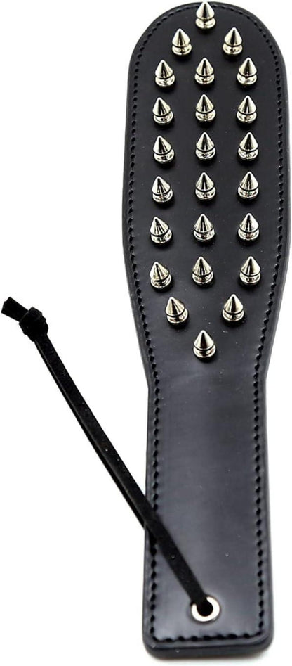SM Paddel mit Stacheln und Nieten, BDSM Peitsche aus Leder