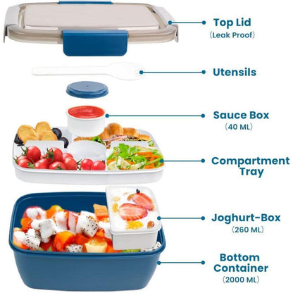 Bugucat Lunchbox Erwachsene 2000ML Auslaufsicher Bento Box