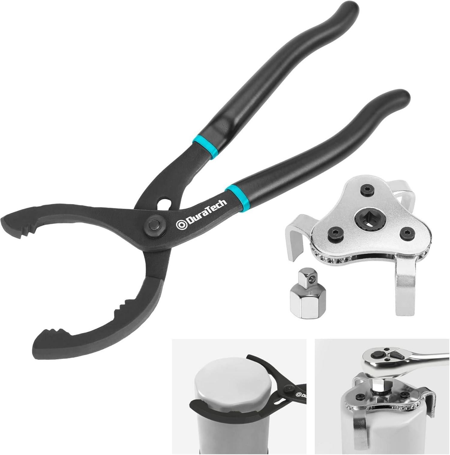Ölfilterzange und Ölfilterspinne Set 2-tlg. verstellbarer
