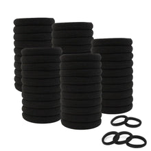 50er Packung Schwarze Elastische Haargummis Ohne Metall