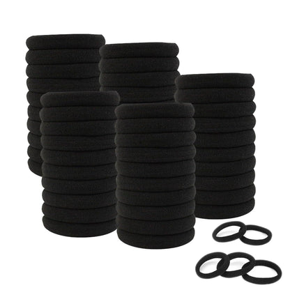 50er Packung Schwarze Elastische Haargummis Ohne Metall