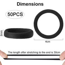 50er Pack Haargummis Schwarz - Elastische Gummibänder für