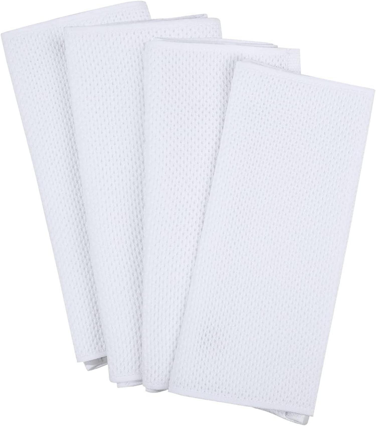 Moosfor Geschirrtücher 100% Baumwolle 4er Set Weiß 32x72cm