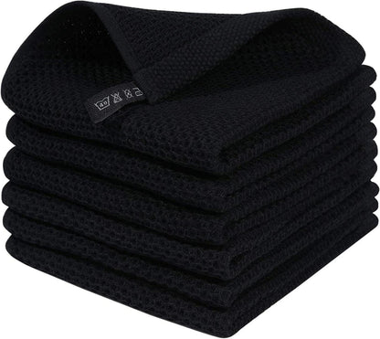 Geschirrtücher 100% Baumwolle 6er Set Schwarz 30 x 30 cm