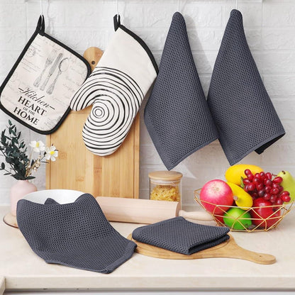 Geschirrtücher 100% Baumwolle 6er Set 30 x 30 cm Saugfähig