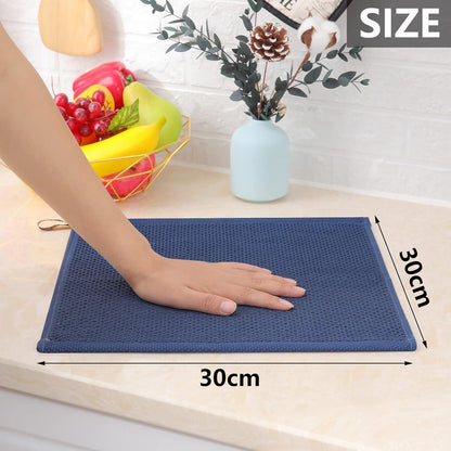 Geschirrtücher 100% Baumwolle, 6er Set 30x30cm, Weiß Marines Blau