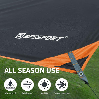 Bessport Tarp Zeltplane Wasserdicht 3x4.6m mit Stützstange