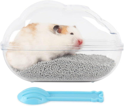 Hamster Sandbad Sandkasten Toilette mit Schaufel Transparent