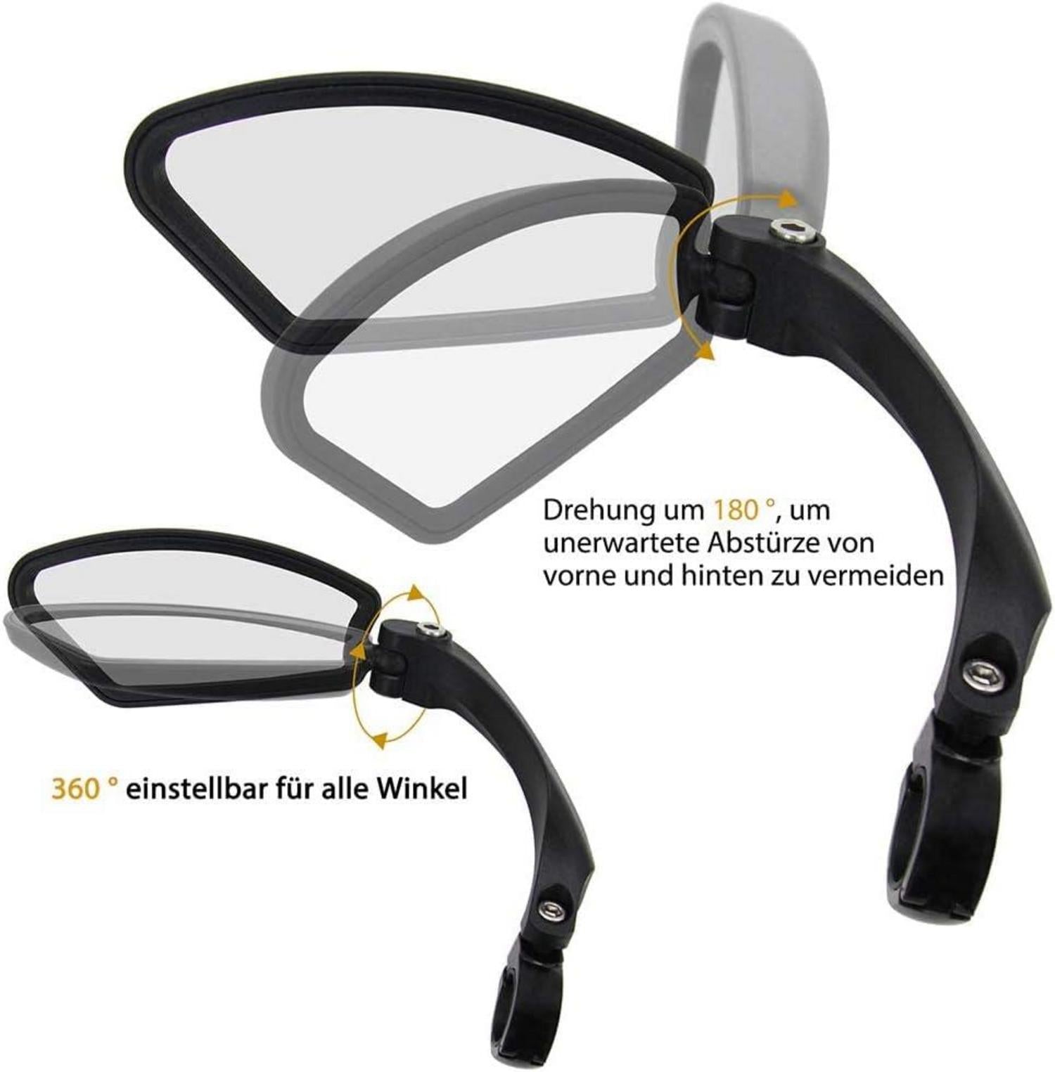 Fahrradspiegel Rückspiegel HD Edelstahl Spiegel Generation 2.0 2er Set